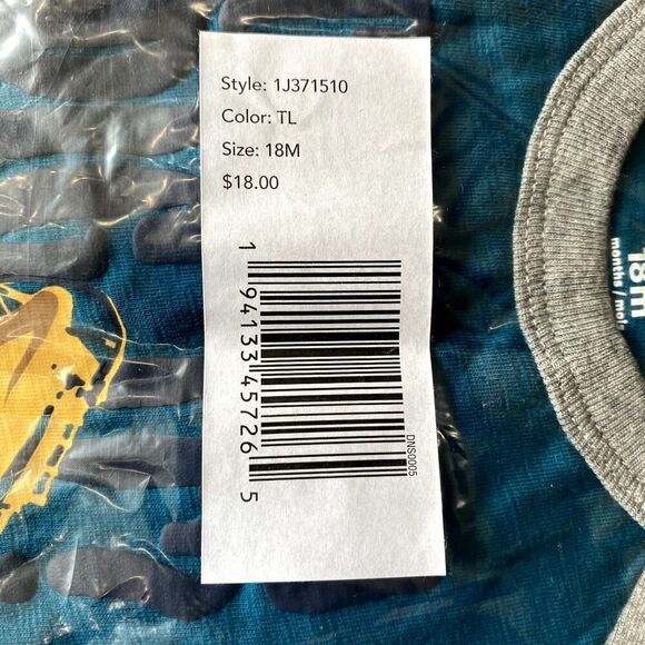 Carter's Construction Long Sleeve Shirt Gray Blue 18 Months - Picture 7 of 7